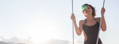 Girl sailing holiday