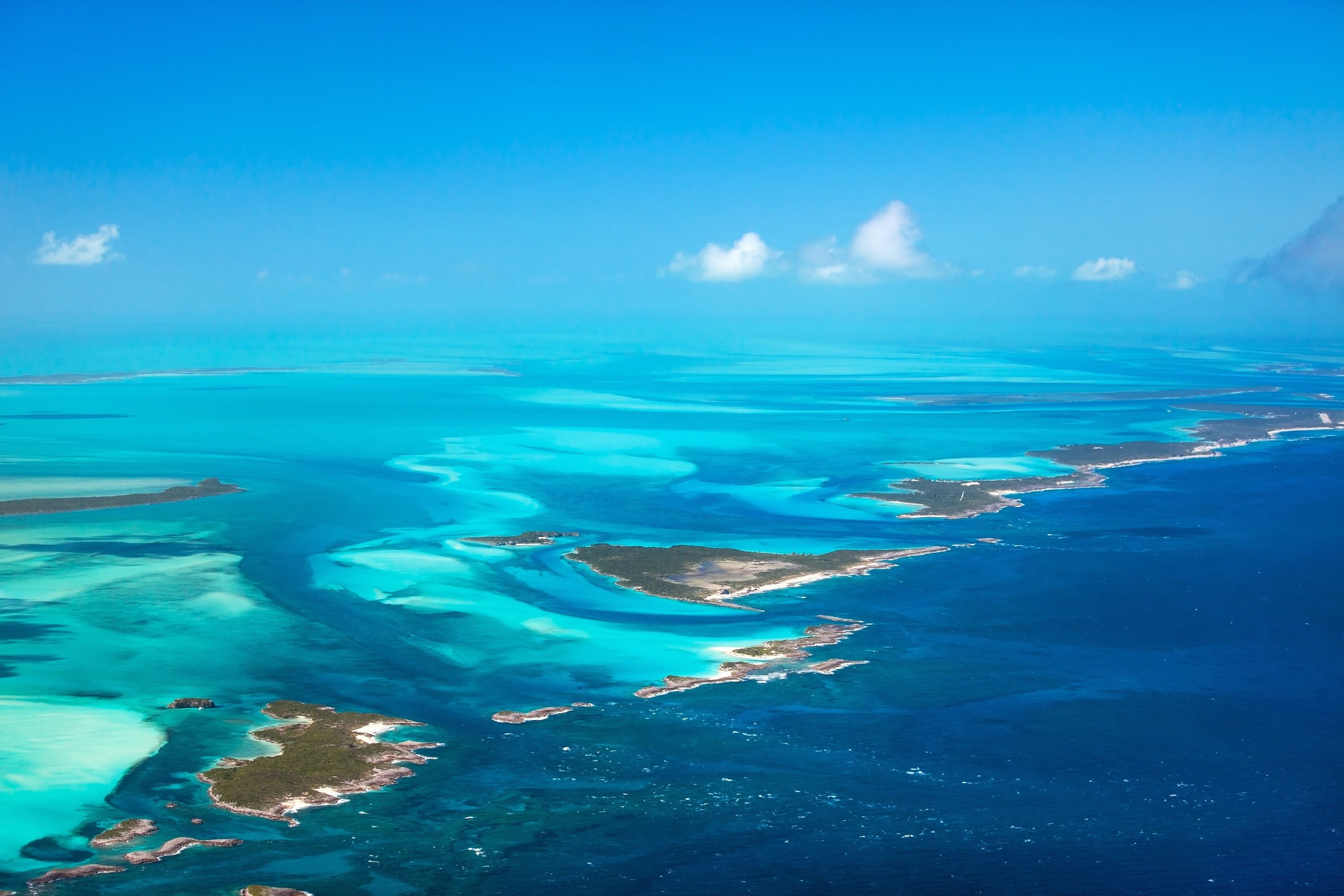 Aerial view of the Bahamas